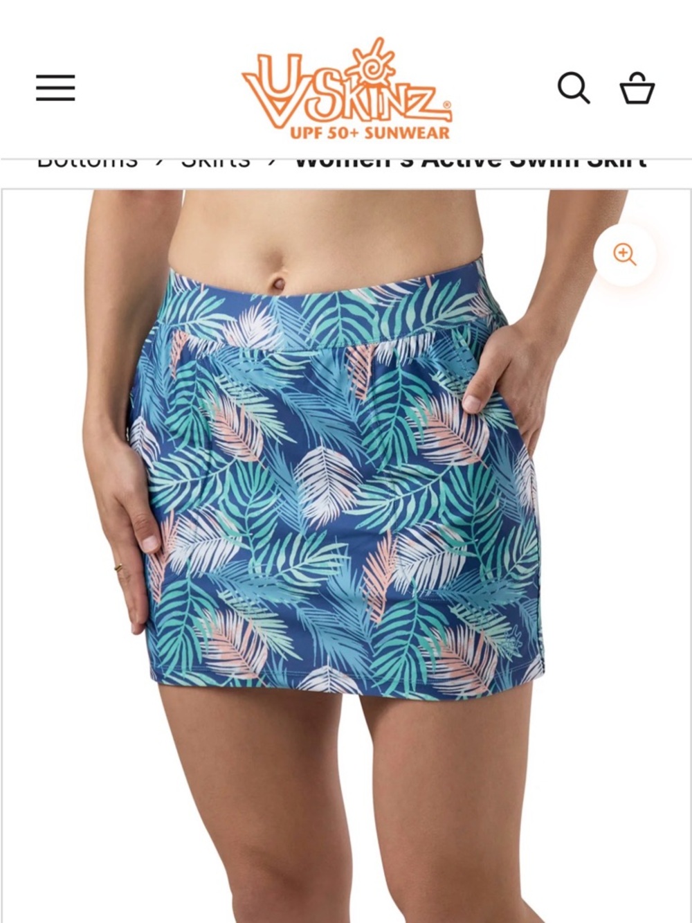 Classic Navy Tropical Print Women's Skirt